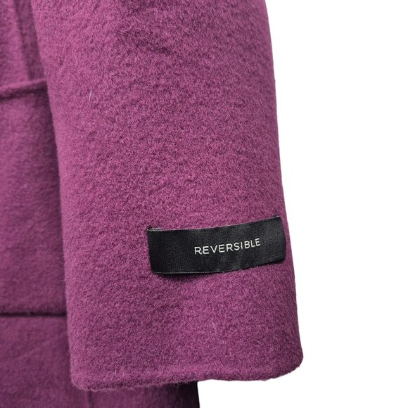 Talbots Coat Womens 10 Purple Wool Blend Peacoat Double Faced Reversible Buttons - Picture 10 of 15